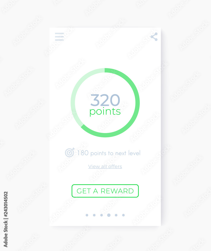 Wall mural reward app interface, mobile ui vector design