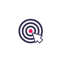 target and cursor icon, digital marketing concept