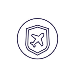 Travel insurance line icon