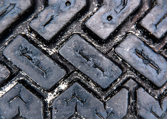 Wheel tyre protector shot close-up as background