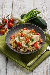mixed salad with quinoa cucumber and tomatoes