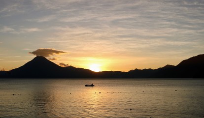 Sunset on Lake Atitlan in Guatemala