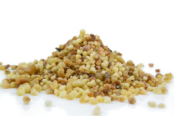 Heap of Frankincense resin on the white background