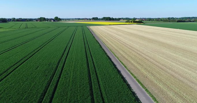 Felder im Mai aus der Luft, Deutschland