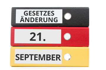 Gesetzesänderung 21. SEPTEMBER Beschriftung auf Ordner