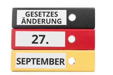Gesetzesänderung 27. SEPTEMBER Beschriftung auf Ordner