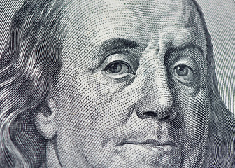 Dollars Closeup Concept. American Dollars Cash Money. One Hundred Dollar Banknotes.