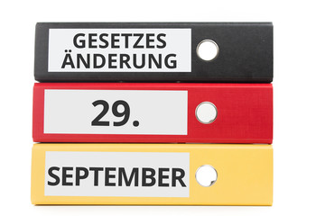 Gesetzesänderung 29. SEPTEMBER Beschriftung auf Ordner