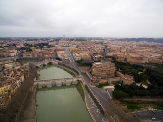 Aerial view over the City of Rome