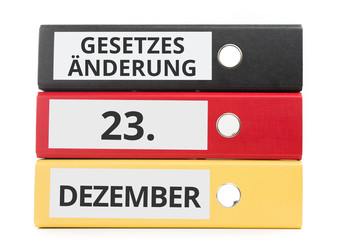 Gesetzesänderung 23. DEZEMBER Beschriftung auf Ordner