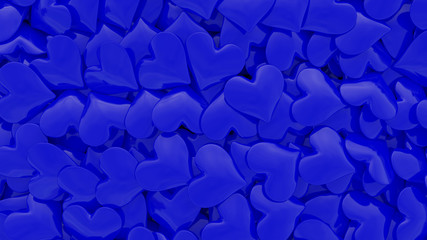 Muchos corazones desparramados azules Ver. 2, 3D