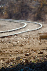 Railroad train track curve
