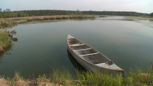 canoe on bank