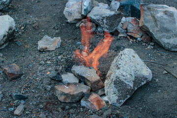  Lycian way. Turkey. natural gas comes out of the ground and ignites-Chimeras lights