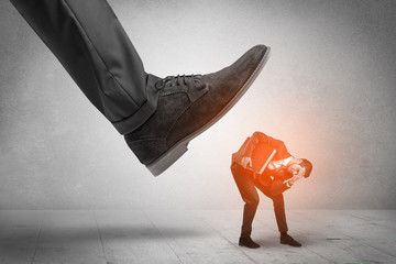 Large formal shoe stepping down young small entrant man
