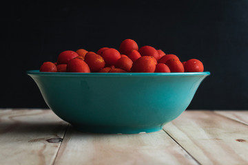 Fresh tomatoes freshly grown top view 