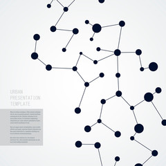 Connection science and technology background with lines and dots. Molecular and big data and abstract structure design