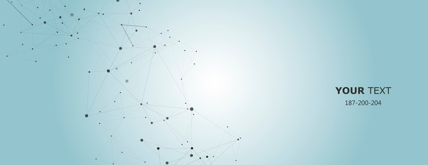 Abstract science and technology design. Banner with text and pattern