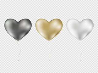 Realistic balloons on transparent background