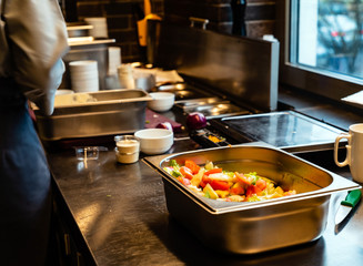 kitchen in the restaurant