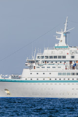 Fototapeta na wymiar CRUISE SHIP - Passenger ship with tourists at sea