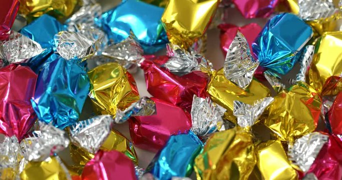 Colorful plastic wrap candy