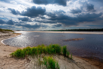 Scenic landscape of nature in Siberia, the Yamal Peninsula
