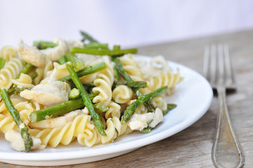 Lemon Rosemary Chicken Pasta on a plate