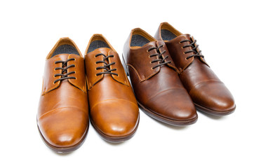 Brown shoes isolated on white background