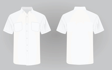 White short sleeve shirt. vector illustration