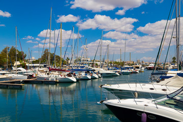 Fototapeta na wymiar Port Marina. Larnaca city.Cyprus.