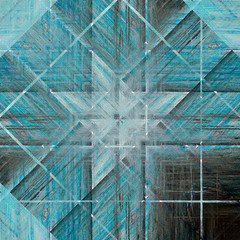 Square Old Color Grunge Vintage Weathered Background. Abstract Messy Antique Texture With Retro Pattern