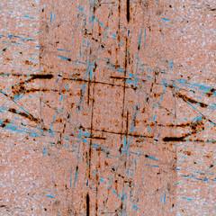 Old Grunge Painted Background With Abstract Antique Cracked Texture. Retro Scratched Pattern