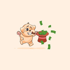 dog cub puppy pup sticker emoticon jumping