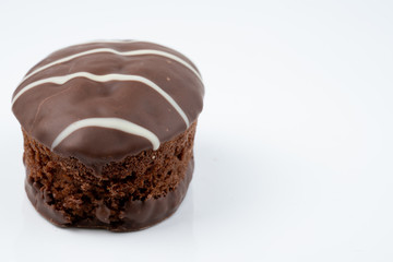 chocolate cake on white background
