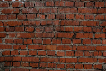 Texture of red brickwork