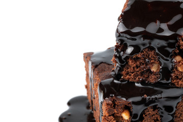 cocoa cake and chocolate sauce
