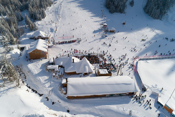 Aerial view of the ski resort in Montenegro
