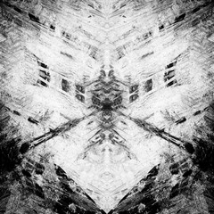 Dark square grunge background. Black and white abstract painted texture