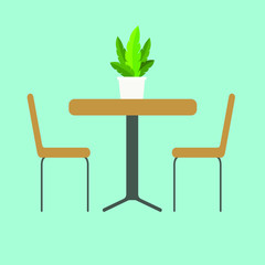 table and chair vector illustration 