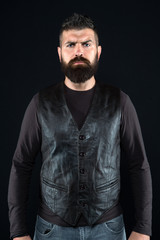 Obraz premium Mature hipster with beard. brutal caucasian hipster with moustache. Facial care. Male fashion. Bearded man. serious man. Ambitious and handsome. Following his personal style