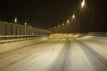 Gordijnen Highway covered with snow. © oleksandr
