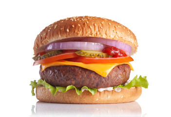hamburger isolated on white background
