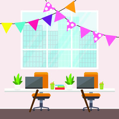 office background vector illustration