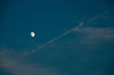 night sky with white moon