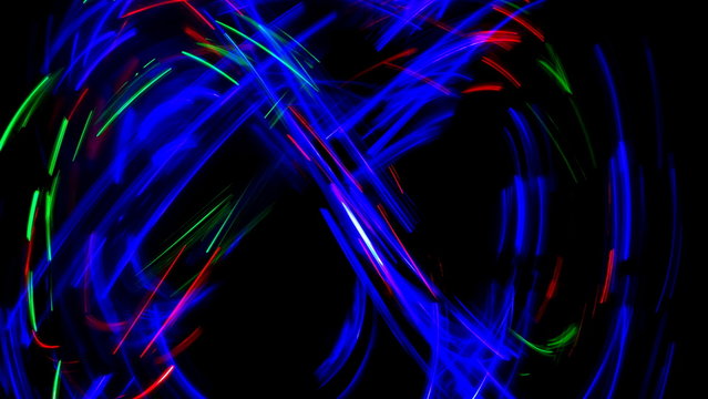 Multi color light painting, long exposure background