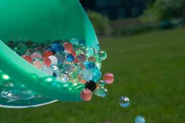 Multicolored water beads 