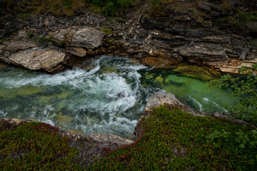 River in mountain canyon in Sweden