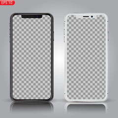 New High Detailed Realistic Smartphone similar to iphone Isolated on white Background