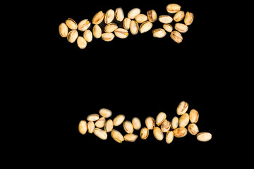 Pistachio on a black background